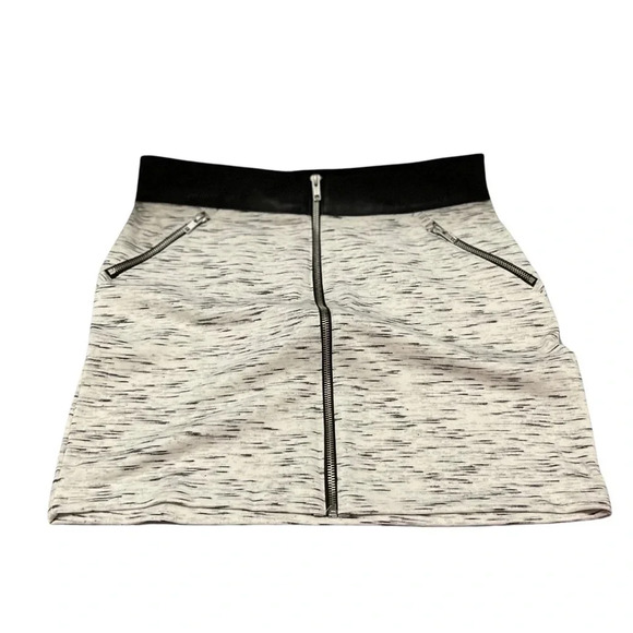 Rock & Republic Knit Zippered Mini Skirt With Leather Trim‎ Size Small - Picture 1 of 10
